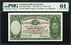 �I�[�X�g�����A 1 �|���h P26b R30a-b 1942 �A�[�~�e�[�W �}�N�t�@�[���� PMG64 UNC �I���W�i���J���[