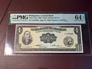 �t�B���s�� 1949 1 �y�\ �p��V���[�Y �L���m-�N�A�f���m P-133a PMG UNC 64EPQ