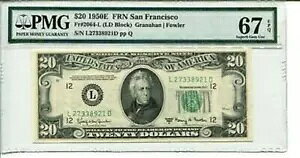 FR 2064-L 1950E $20 �A�M������s�� PMG 67 EPQ �f���炵����Ζ�����