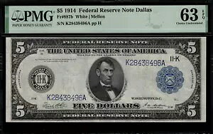 1914 �N $5 �A�M������s���_���X FR-887b - PMG 63 EPQ - 65 ���m