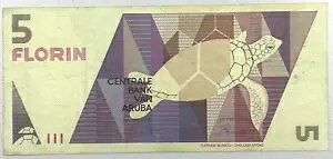 1990 Aruba 5 Florin �����ʎ����A�E�~�K�� P6 �t�� - ���i�K�C�h $47.50