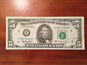 1995 ���A $5 �A�g�����^ (F) Fed Res Note Fr 1985-F - �N���X�v AU - F59770655F