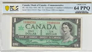 �J�i�_ 1967 1 �h�� PCGS �F�莆�� UNC 64 PPQ �s�b�N BC-45b