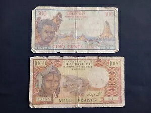 DJIBOUTI 500 (1979) + 1000 �t�������� - �g�p�ς�/�j������