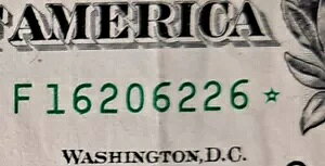 �t�@���V�[�V���A���i���o�[ $1 Bill Series 2017A (Double Trips 2s & 6s)�� STARNOTE��250k��