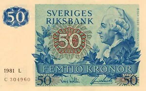 �X�E�F�[�f�� 50 �N���[�i 1981 L UNC ���� P-53c �v���t�B�b�N�X C ����