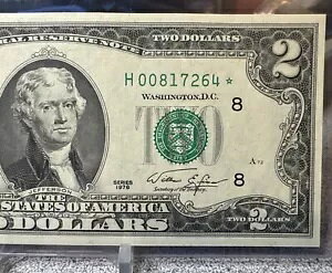 1976 ??NOTE $2 2 �h���X�^�[ - FRN (�Z���g���C�X �h H �h ) �Ⴂ�V���A���ԍ� - UNC