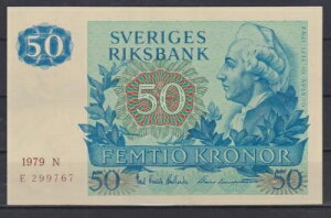 �X�E�F�[�f�� 50 �N���[�i 1979 P53c UNC &229