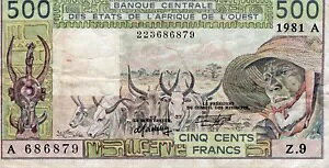ETATS DE L'AFRIQUE DE L'OUEST 500 �t���� - ���s�� 1981 - ���荢��