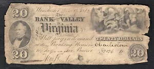 1852�N $20 �o�[�W�j�A�B�E�B���`�F�X�^�[�̃o���[�̋�s �p�~���ꂽ����