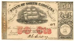 1864 �m�[�X�J�����C�i�B���[���[�A�m�[�X�J�����C�i�B 50c Note No.453 (59348)
