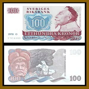 �X�E�F�[�f�� 100 �N���[�i�A1978 P-54c �O�X�^�t II �A�h���t ���T�R�͎��� Unc