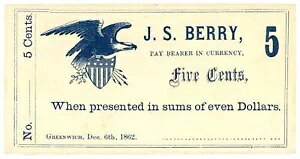 1862�N J.S.�I�n�C�I�B�O���j�b�W�A�x���[ 5c �p�~���ꂽ���� (L1817)