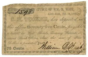 1862�N WM�̃I�t�B�X�B B. �E�F�C�g�A�A�[�J���\�[�B���g�����b�N 75c Note No.1598 (60117)