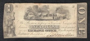1841 $1 S.L.�t�@�E���[���u���U�[�Y�����[�����h�B�{���`���A���֏��̔p�~���ꂽ����