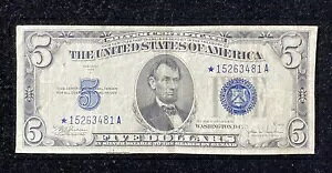 1934 C $5 �V���o�[�ؖ����X�^�[�m�[�g
