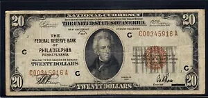 FR.1870-C 1929 �t�B���f���t�B�A 20 �h���A�M������s�� VF
