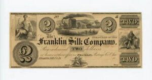 1800 �N�� $2 The Franklin Silk Company - �I�n�C�I�B�t�����N���� Note AU