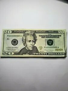 $20 2017 A TRINARY 69999989 US FANCY DOLLAR note Currency REPEATER �V���A��