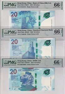 ���`�Z�b�g 3; 20 �h�� 2018-2021 P 218a P 302b P 348b ��� UNC PMG 66 EPQ