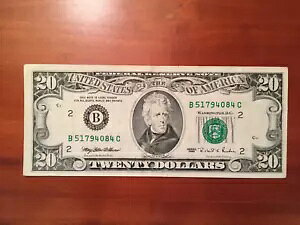 1995 ���A $20 �j���[���[�N (B) Fed Res Note Fr 2081-B - �N���X�v AU - B51794084C