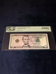 FR 1993-F 2006 $5 FW FRN �A�g�����^�A�W���[�W�A�B�u���_�[ �V���A�� #IF12345651A�v PCGS UNC-67PPQ