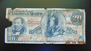 24.02#45: ���L�V�R El Banco Londres y Mexi 20 �y�\ 1902 Seri C ABNC S-235c Circ *