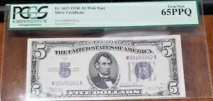 1934-C $5 �V���o�[�ؖ��� PCGS Gem New CU 65PPQ #M90499342A �u���[�V�[��