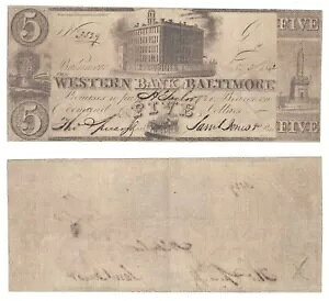 1842 $5 �{���e�B���A �E�F�X�^�� �o���N R-5 MD 5.167.7C