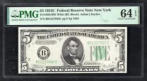 FR�B 1959-BW 1934-C $5 ���C�h�A�M���������� �j���[���[�N�B�j���[���[�N�B PMG UNC-64EPQ (E)