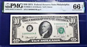 1974 �N $10 �A�M������s�� Fr-2022-C �t�B���f���t�B�A PMG66 �W�F�� EPQ
