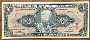 1956 �u���W�� 2 �N���[�C���X���� / ���� - UNC FANCY CURRENCY - �V���A���ԍ�