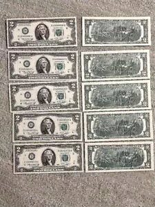 1976 $2 FRN �� CU �O���[�� �V�[���A�� S/N �� 2 �� 5 �m�[�g ���b�g���ŏ��ɓ���\