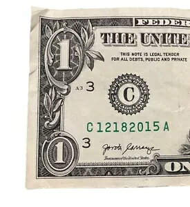 �t�@���V�[ �V���A���ԍ� BIRTHDAY NOTE �V���[�Y 2017A $1 Note C12182015A 2015 �N 12 �� 18 ��