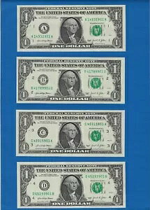 2021 $1 Notes  A ~ B ~ C ~ D Districts ~ UNCIRCULATED ~ All Match 3 last #s ~