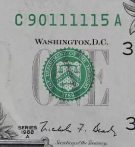 FANCY Five Aces �V���A���ԍ� $1 1988A GEM FRN C90111115A 1 $�A�t�B���f���t�B�A C3