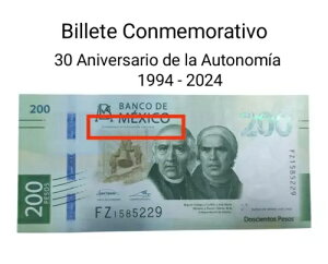 200 �y�\���������� 2024 Conmemorativo Autonomia del Banco de MX