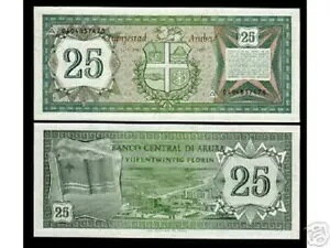 ARUBA 25 FLORIN P-3 1986 �� 1 ���s�� UNC �g�[���t���I�����_���������t��