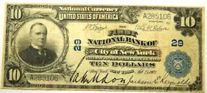 �j���[���[�N�B�j���[���[�N - $10 1902 Plain Back Fr. 624 �͂��߂Ă�NB Ch. #29