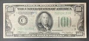1934 �N $100 �A�M�������A�t�B���f���t�B�A C-A �u���b�N�AFr# 2152C�A���C�� �O���[��