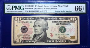 2006 $10 �A�M������s���� Fr-2040-B ���[�_�[ 33366333 PMG66 �W�F�� EPQ
