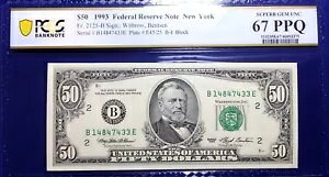 1993�N $50 �A�M������ Fr-2125-B �j���[���[�N PCGS67 �f���炵����� PPQ
