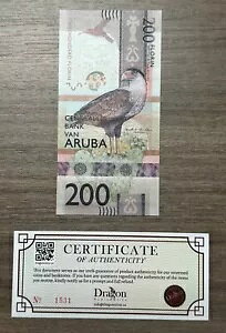 Aruba 200 florin 2019 �s�b�N 25 �W�F������ UNC NEW BIRD �v���t�B�b�N�X A COA ?