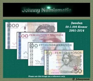 �X�E�F�[�f�� 50- 1,000 �N���[�i UNC 2001 - 2014