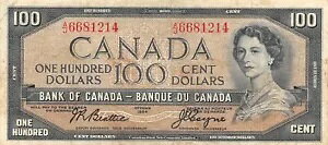 �J�i�_ $100 1954 P 82a �V���[�Y A/J �L���[�B II ���ʎ��� QZ35