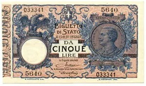 5 ���� BIGLIETTO DI STATO ���B�b�g���I�E�G�}�k�G�[�� 3 �� �t�����A�[�� 1922/02/24 qFDS