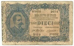 10 LIRE DIAZ VENEZIA GIULIA E TRIDENTINA TERRE REDENTE 1915/11/10 MB+