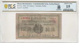 Mex Rev / Const.���R�A�Z���_�����c M3522a 1914 50 �Z���^�{�X PCGS ChoiceFine 15