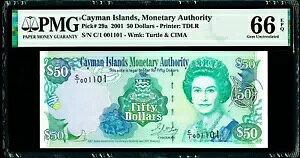 �P�C�}������ 2001 $50 �o�C�i�� �V���A���ԍ� C/1 001101 Pick-29a GEM UNC PMG 66 EPQ