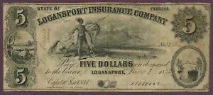 1832 Logansport Insurance Company�A���[�K���Y�|�[�g�A�C���f�B�A�i�B $5 ���� W446-3 (60218)